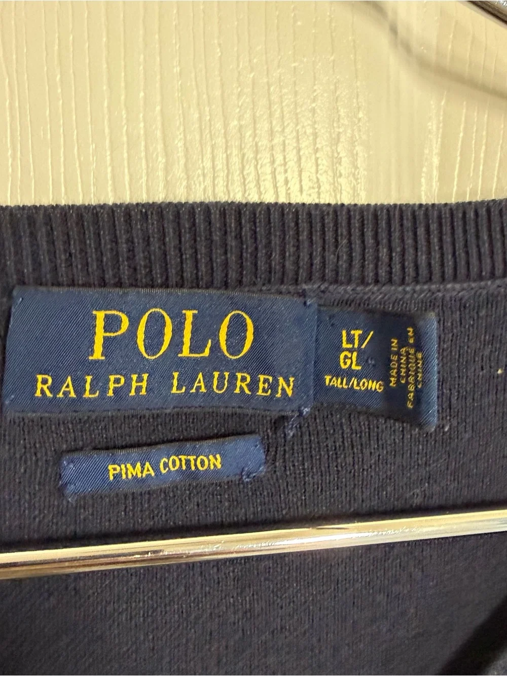 Navy Polo Ralph Lauren V Neck Long Sleeve